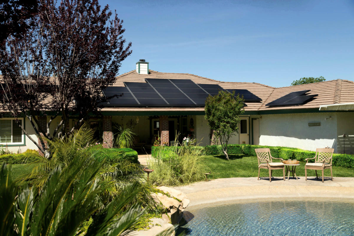 residential home with rooftop solar